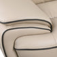 47" Beige and Silver Leather Match Arm Chair