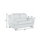 69" White And Silver Faux Leather Love Seat