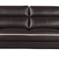 86" Brown Leather Sofa With Silver Legs