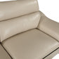 69" Beige And Silver Faux Leather Love Seat