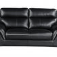 69" Black And Silver Faux Leather Love Seat