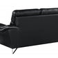 69" Black And Silver Faux Leather Love Seat