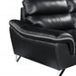 69" Black And Silver Faux Leather Love Seat