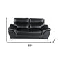 69" Black And Silver Faux Leather Love Seat