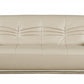 86" Beige Faux Leather Sofa With Black Legs