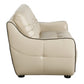 86" Beige Faux Leather Sofa With Black Legs