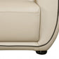 86" Beige Faux Leather Sofa With Black Legs