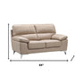 64" Beige And Silver Faux Leather Love Seat