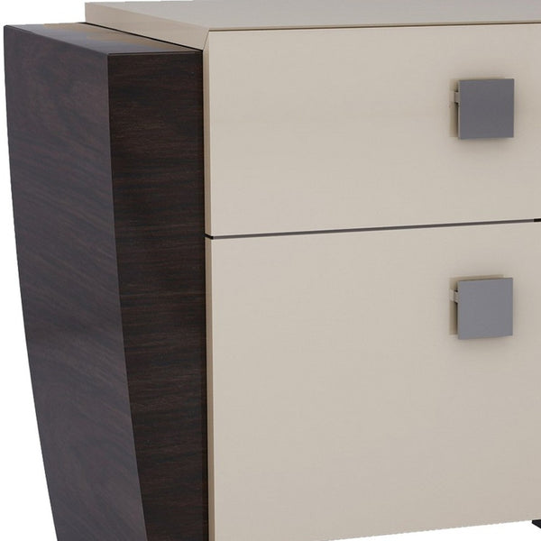 22 Refined Beige High Gloss Nightstand