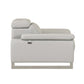 71" Light Gray And Silver Genuine Leather Loveseat