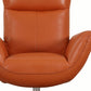 Orange And Silver Genuine Leather Lounge Chair
