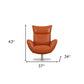 Orange And Silver Genuine Leather Lounge Chair