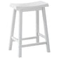 Set of Two 48" White Solid Wood Backless Bar Chairs