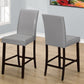 Set of Two 25 " Gray And Brown Solid Wood Counter Height Bar Chairs