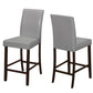 Set of Two 25 " Gray And Brown Solid Wood Counter Height Bar Chairs