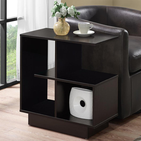 24 Espresso End Table With Four Shelves