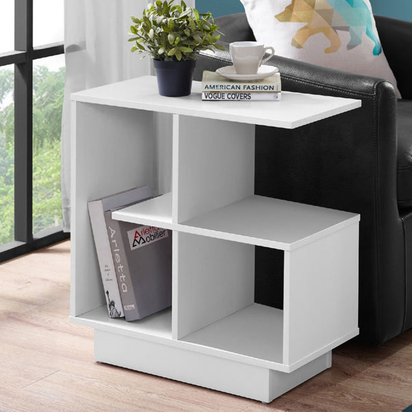 24 White End Table With Four Shelves