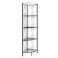 70" Brown Metal Corner Bookcase