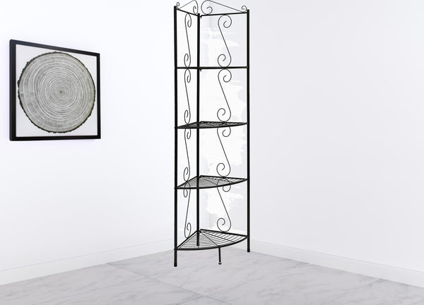 70 Brown Metal Corner Bookcase