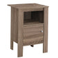 24" Deep Taupe End Table With Shelf