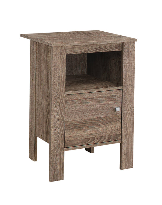 24" Deep Taupe End Table With Shelf