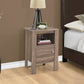 24" Deep Taupe End Table With Shelf