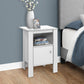 24" White Wood End Table With Shelf