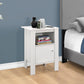 24" White End Table With Shelf