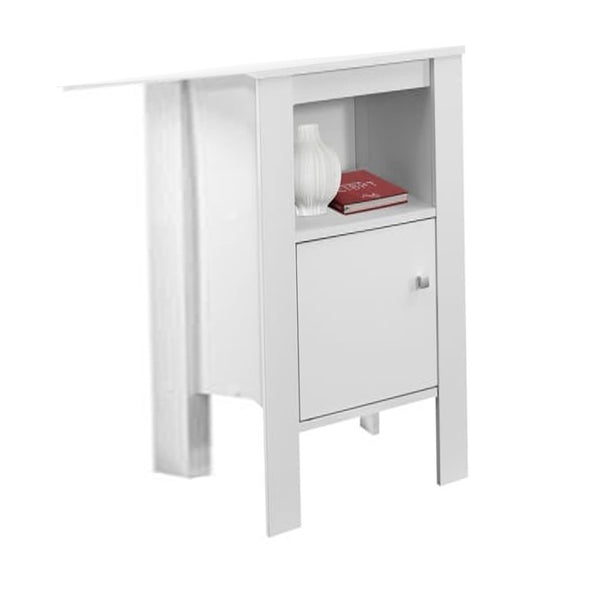 24 White End Table With Shelf