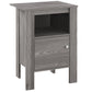 24" Gray End Table With Shelf