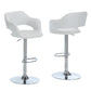 24 " White And Silver Metal Low Back Bar Height Bar Chair