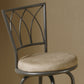 Set of Two 30 " Beige And Gray Metal Bar Chairs