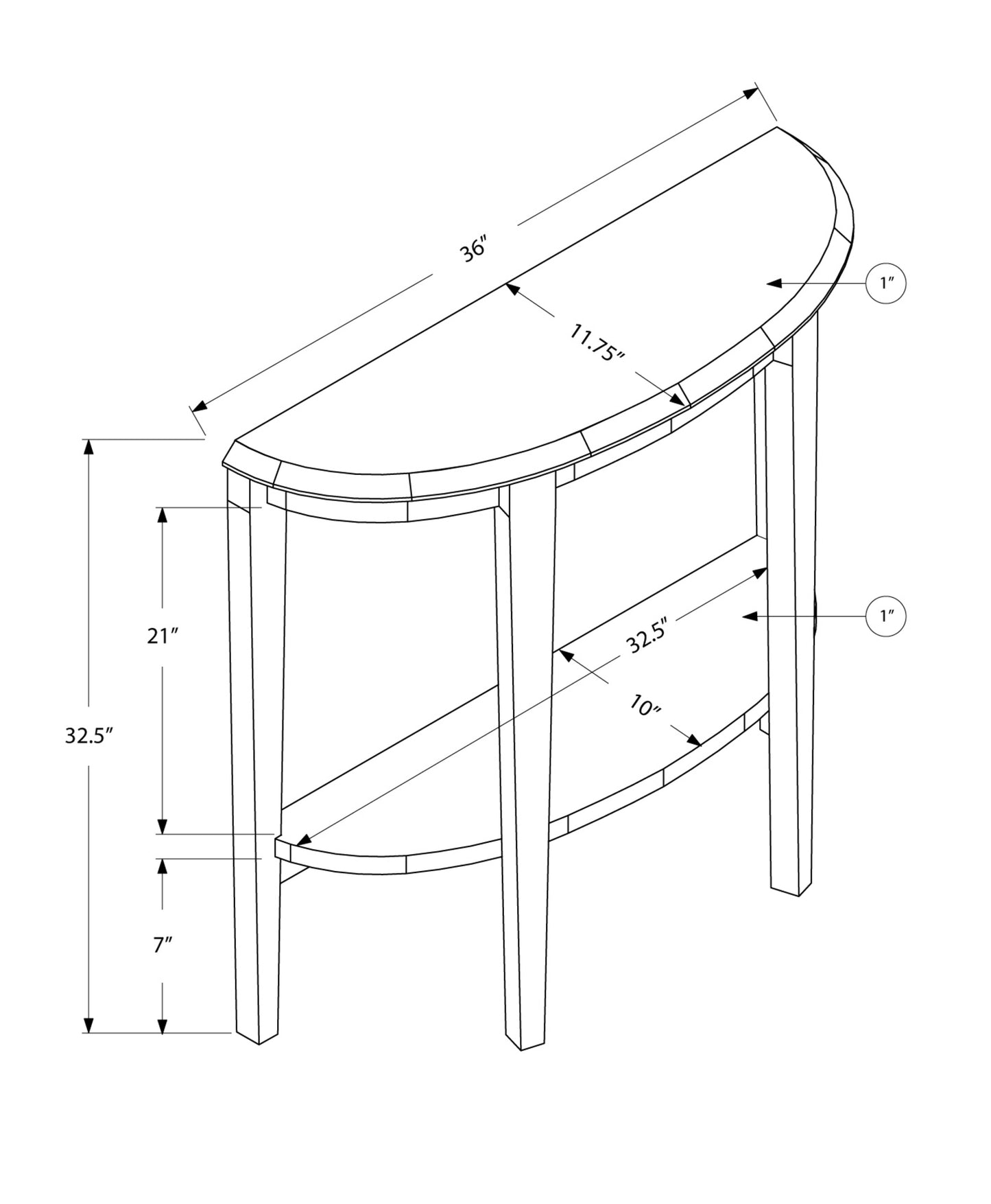 33" White End Table With Shelf