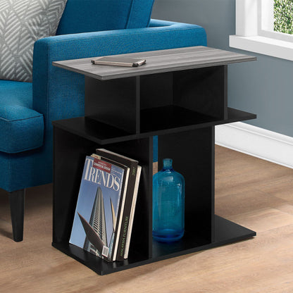 24" Black And Gray End Table With 6