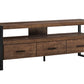 59" Brown and Black Cabinet Enclosed Storage TV Stand