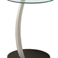 24" Black And Clear Glass Round End Table