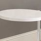 24" White Round End Table With Shelf