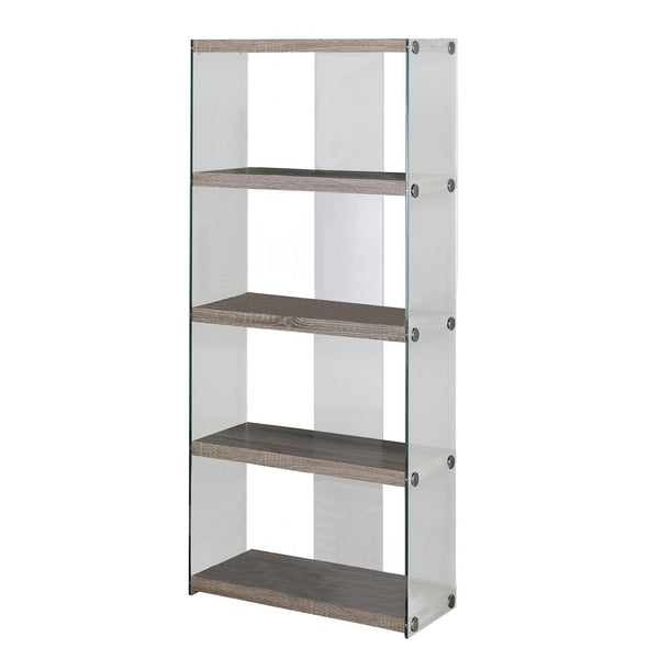 59 Brown Wood Four Tier Etagere Bookcase