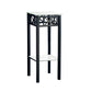 28" Black And Clear Glass Square End Table With Shelf