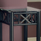 28" Black And Clear Glass Square End Table With Shelf