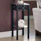 28" Black And Clear Glass Square End Table With Shelf