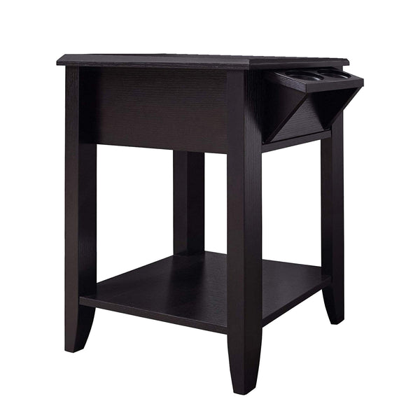 23 Brown End Table With Shelf