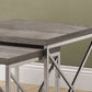 41" Silver And Deep Taupe Nested Tables