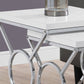 Set of Two 43" Silver And White Nested Tables