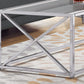 17.25" Chrome Metal And Clear Tempered Glass Coffee Table