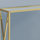 42" Clear And Gold Glass Frame Console Table