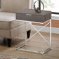 24" Silver And Taupe End Table With Drawer