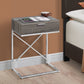 24" Silver And Taupe End Table With Drawer