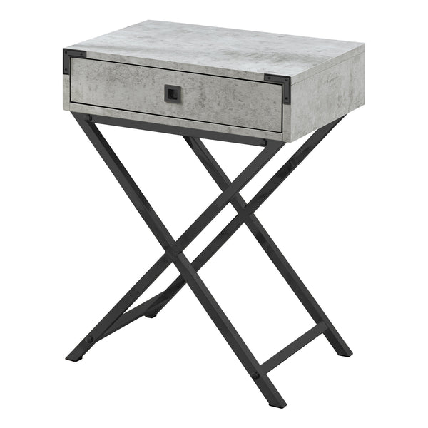 24 Black And Gray End Table With Drawer