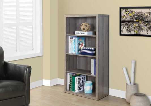 48" Taupe Wood Bookcase